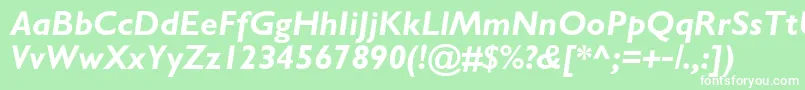 GalscBolditalic Font – White Fonts on Green Background