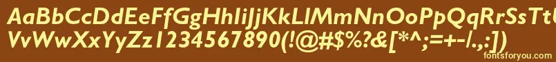GalscBolditalic Font – Yellow Fonts on Brown Background