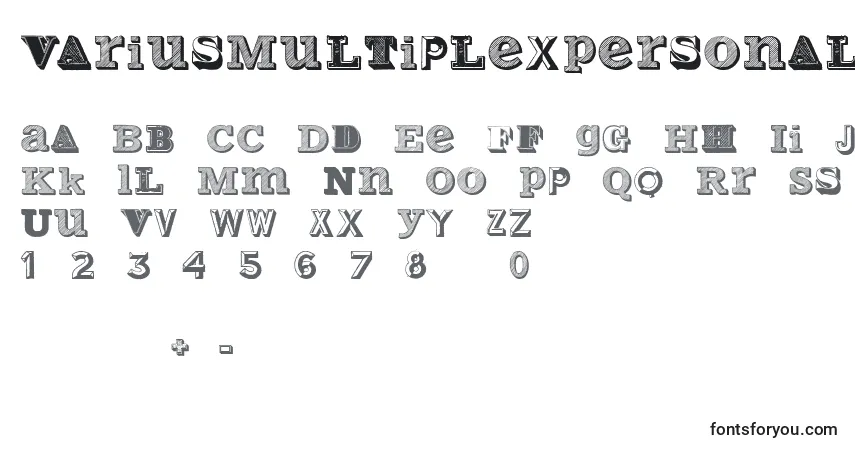 Schriftart VariusMultiplexPersonalEdition (68623) – Alphabet, Zahlen, spezielle Symbole