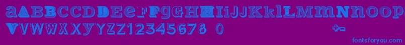 Шрифт VariusMultiplexPersonalEdition – синие шрифты на фиолетовом фоне