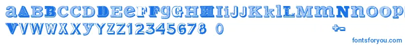 Шрифт VariusMultiplexPersonalEdition – синие шрифты на белом фоне