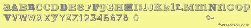 VariusMultiplexPersonalEdition-Schriftart – Graue Schriften auf gelbem Hintergrund