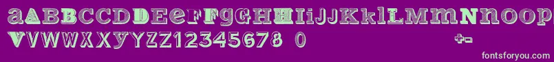 VariusMultiplexPersonalEdition-Schriftart – Grüne Schriften auf violettem Hintergrund