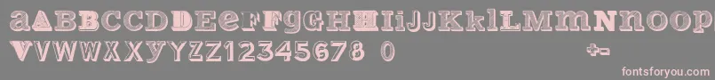 VariusMultiplexPersonalEdition-fontti – vaaleanpunaiset fontit harmaalla taustalla