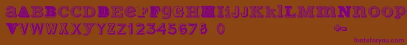 フォントVariusMultiplexPersonalEdition – 紫色のフォント、茶色の背景