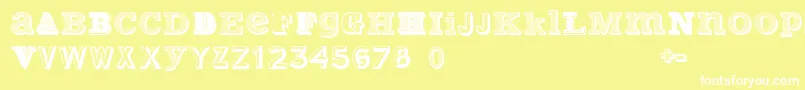 Шрифт VariusMultiplexPersonalEdition – белые шрифты на жёлтом фоне