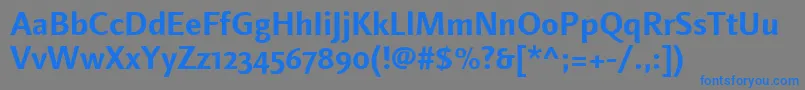 フォントLinotypefinneganosfBold – 灰色の背景に青い文字