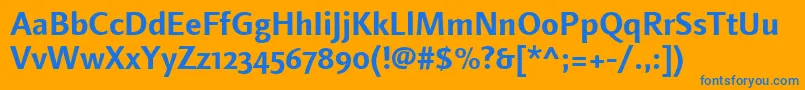LinotypefinneganosfBold Font – Blue Fonts on Orange Background
