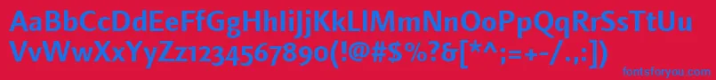 LinotypefinneganosfBold Font – Blue Fonts on Red Background