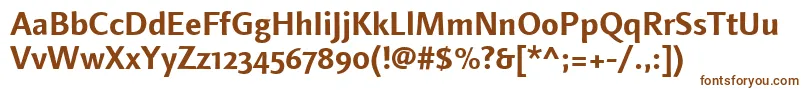 フォントLinotypefinneganosfBold – 白い背景に茶色のフォント