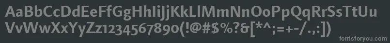 LinotypefinneganosfBold-fontti – harmaat kirjasimet mustalla taustalla