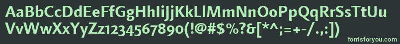 フォントLinotypefinneganosfBold – 黒い背景に緑の文字