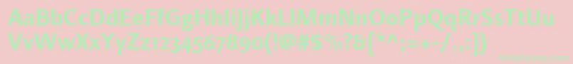 LinotypefinneganosfBold Font – Green Fonts on Pink Background