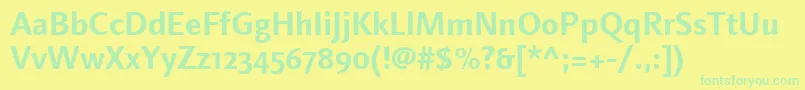 LinotypefinneganosfBold Font – Green Fonts on Yellow Background