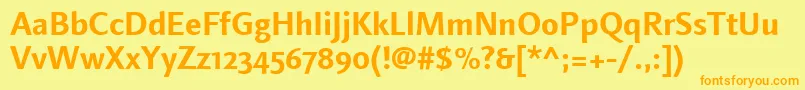 LinotypefinneganosfBold Font – Orange Fonts on Yellow Background
