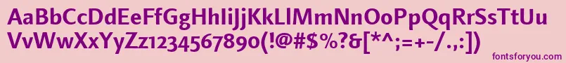 LinotypefinneganosfBold Font – Purple Fonts on Pink Background
