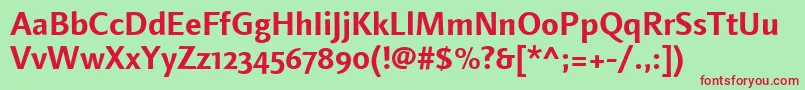LinotypefinneganosfBold Font – Red Fonts on Green Background