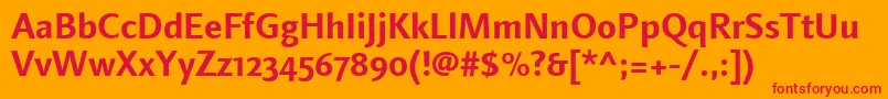 Шрифт LinotypefinneganosfBold – красные шрифты на оранжевом фоне