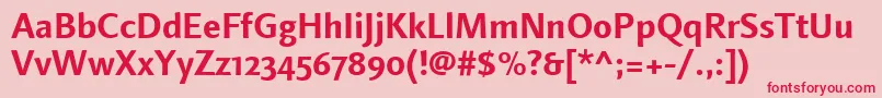 LinotypefinneganosfBold Font – Red Fonts on Pink Background