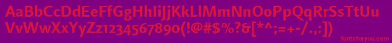 LinotypefinneganosfBold Font – Red Fonts on Purple Background