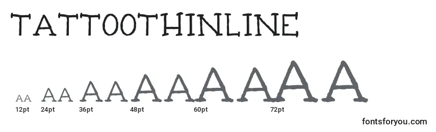 Размеры шрифта TattooThinline