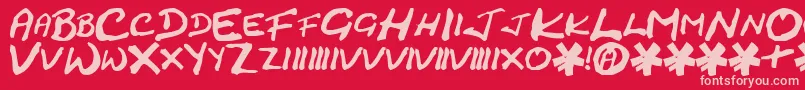 Cracj Font – Pink Fonts on Red Background