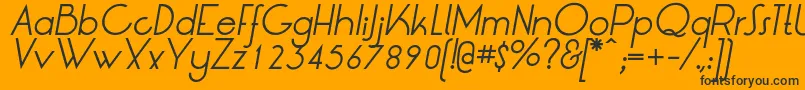 LrtOksanaItalic-Schriftart – Schwarze Schriften auf orangefarbenem Hintergrund