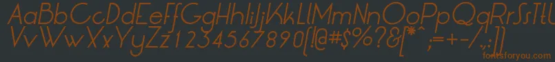 LrtOksanaItalic-Schriftart – Braune Schriften auf schwarzem Hintergrund