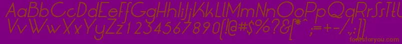 フォントLrtOksanaItalic – 紫色の背景に茶色のフォント