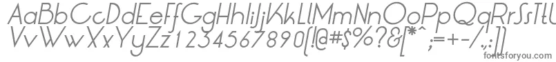 LrtOksanaItalic-fontti – harmaat kirjasimet valkoisella taustalla