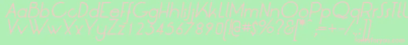 LrtOksanaItalic-fontti – vaaleanpunaiset fontit vihreällä taustalla