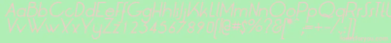 Fonte LrtOksanaItalic – fontes rosa em um fundo verde