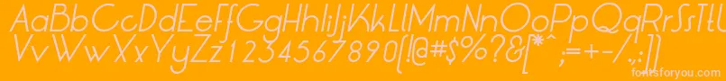 Fonte LrtOksanaItalic – fontes rosa em um fundo laranja