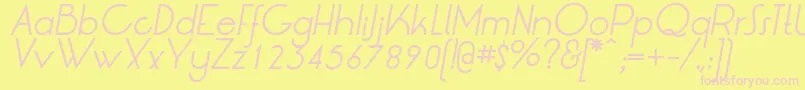 LrtOksanaItalic-fontti – vaaleanpunaiset fontit keltaisella taustalla