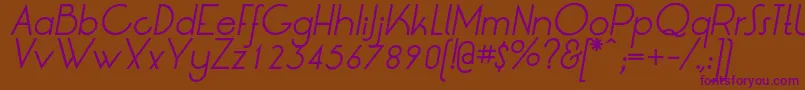 LrtOksanaItalic Font – Purple Fonts on Brown Background