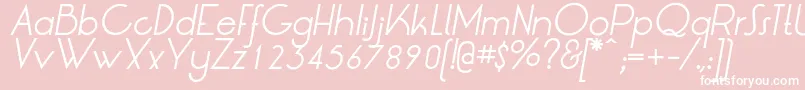 LrtOksanaItalic-Schriftart – Weiße Schriften auf rosa Hintergrund