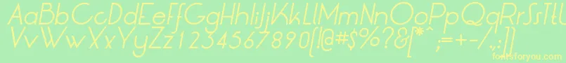 LrtOksanaItalic Font – Yellow Fonts on Green Background