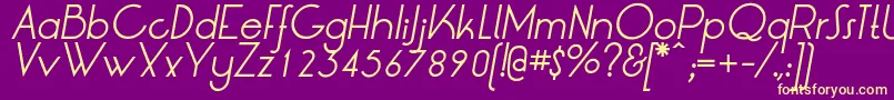 LrtOksanaItalic Font – Yellow Fonts on Purple Background