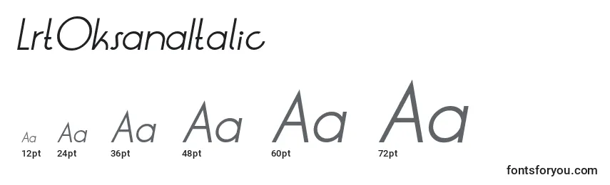 Größen der Schriftart LrtOksanaItalic