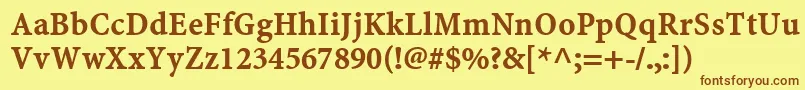Шрифт MinionwebproBold – коричневые шрифты на жёлтом фоне
