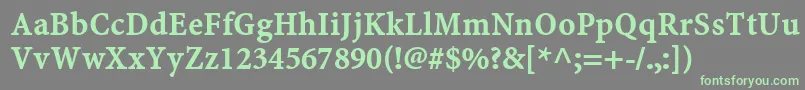 フォントMinionwebproBold – 灰色の背景に緑のフォント