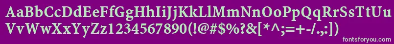 Шрифт MinionwebproBold – зелёные шрифты на фиолетовом фоне