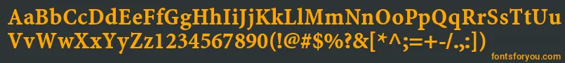 Шрифт MinionwebproBold – оранжевые шрифты на чёрном фоне
