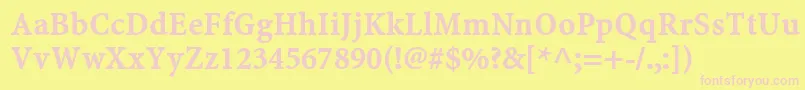 MinionwebproBold Font – Pink Fonts on Yellow Background