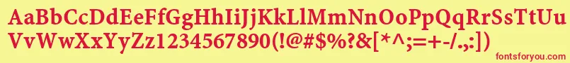 MinionwebproBold Font – Red Fonts on Yellow Background