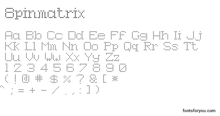 8pinmatrix-fontti – aakkoset, numerot, erikoismerkit