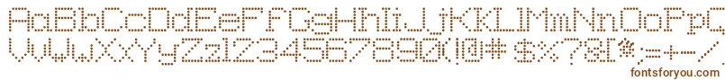 8pinmatrix-fontti – ruskeat fontit valkoisella taustalla