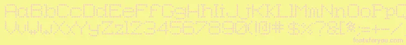 8pinmatrix-fontti – vaaleanpunaiset fontit keltaisella taustalla
