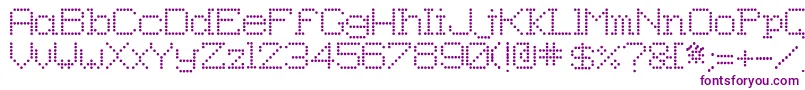 Fonte 8pinmatrix – fontes roxas em um fundo branco