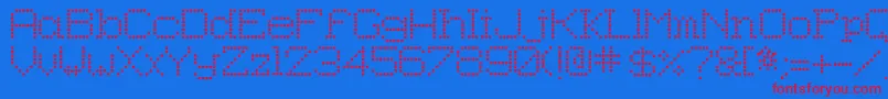 8pinmatrix-fontti – punaiset fontit sinisellä taustalla